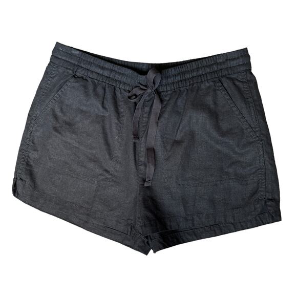 J. Crew Black linen drawstring Women's Shorts - Picture 2 of 7